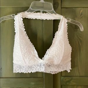 White lacey halter bralette